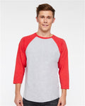 LAT 6930 — Men's Baseball Fine Jersey Three-Quarter Sleeve Tee — main view