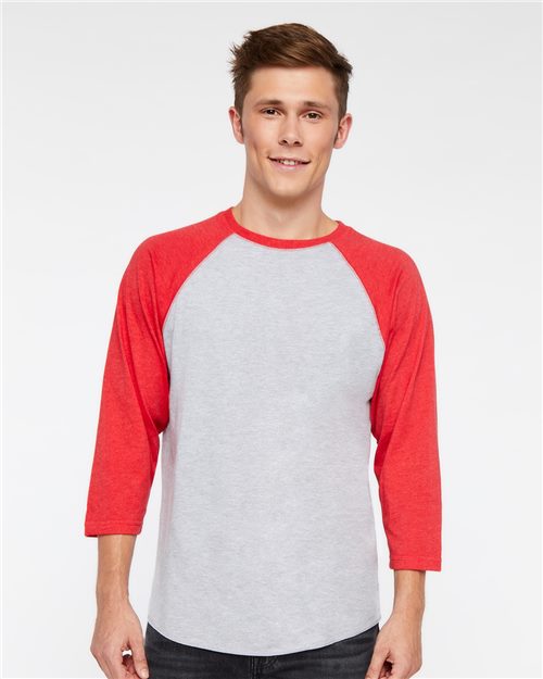 LAT 6930 — Men's Baseball Fine Jersey Three-Quarter Sleeve Tee — main view