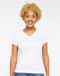 LAT 3507 — Women's Fine Jersey V-Neck Tee — main view