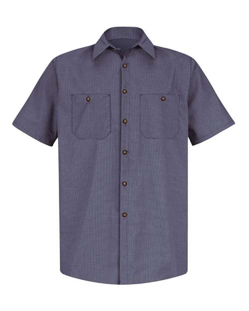 Red Kap SP20 — Men's Premium Short Sleeve Work Shirt — EX-Blue/ Charcoal