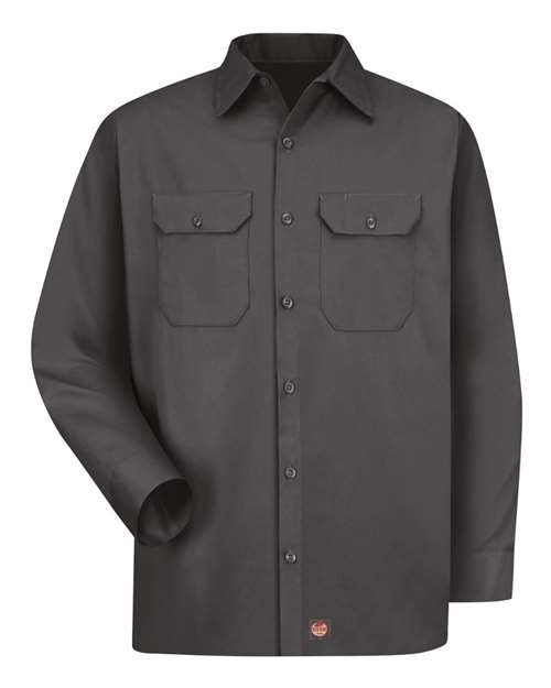 Red Kap ST52 — Men's Utility Long Sleeve Work Shirt — Charcoal