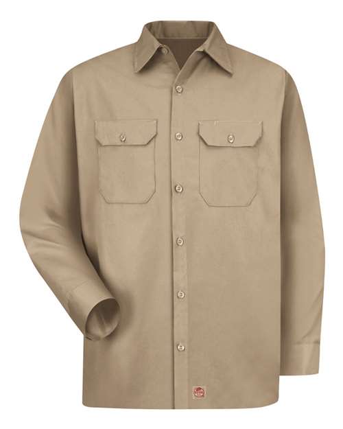 Red Kap ST52 — Men's Utility Long Sleeve Work Shirt — Khaki