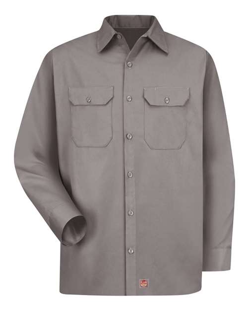 Red Kap ST52 — Men's Utility Long Sleeve Work Shirt — Silver Grey