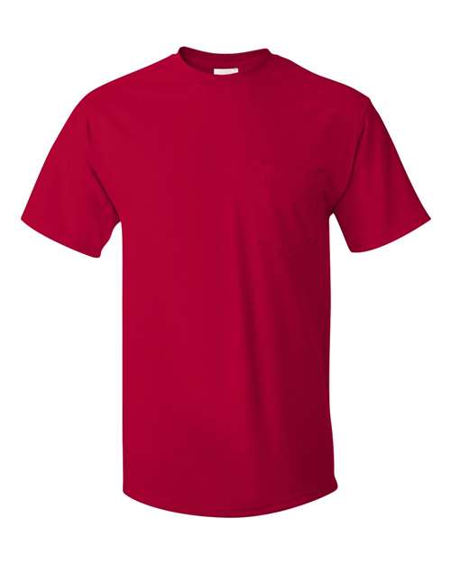 Hanes 5590 — Men's Authentic Pocket T-Shirt — Deep Red