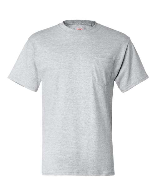 Hanes 5190 — Men's Beefy-T® Pocket T-Shirt — Ash