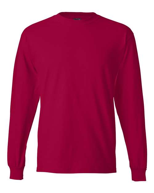 Hanes 5186 — Unisex Beefy-T® Long Sleeve T-Shirt — Deep Red