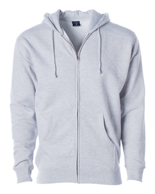 Independent Trading Co. IND4000Z — Unisex Heavyweight Full-Zip Hooded Sweatshirt — Ash Heather