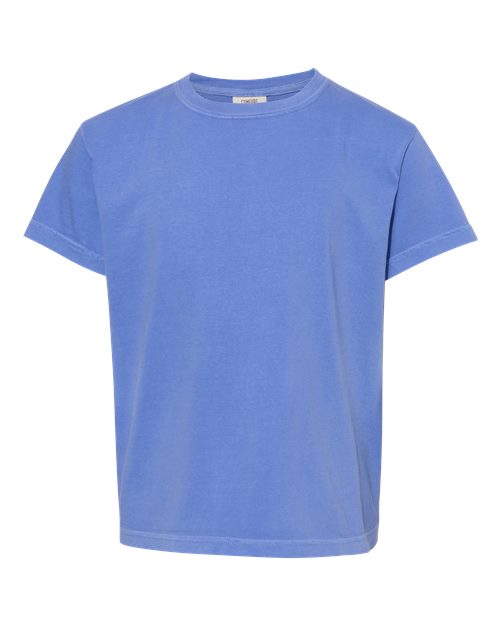 Comfort Colors 9018 — Youth Garment-Dyed Heavyweight T-Shirt — Flo Blue