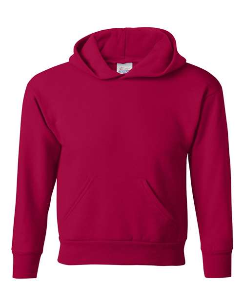 Hanes P473 — Youth EcoSmart® Hooded Sweatshirt — Deep Red