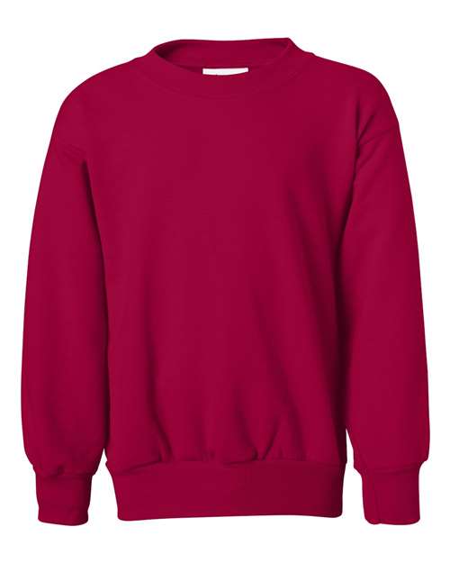 Hanes P360 — Youth EcoSmart® Crewneck Sweatshirt — Deep Red