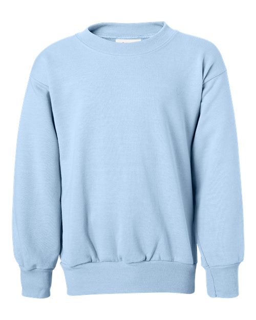 Hanes P360 — Youth EcoSmart® Crewneck Sweatshirt — Light Blue