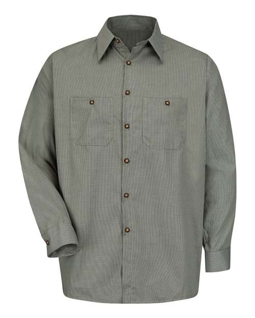 Red Kap SP10 — Men's Premium Long Sleeve Work Shirt — HK-Hunter Green/ Khaki