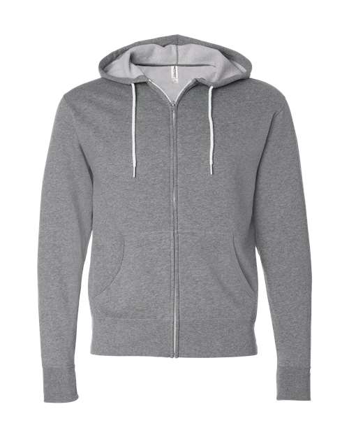 Independent Trading Co. AFX90UNZ — Unisex Lightweight Full-Zip Hooded Sweatshirt — Gunmetal Heather