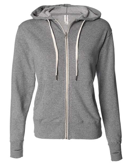 Independent Trading Co. PRM90HTZ — Unisex Heathered French Terry Full-Zip Hooded Sweatshirt — Salt & Pepper