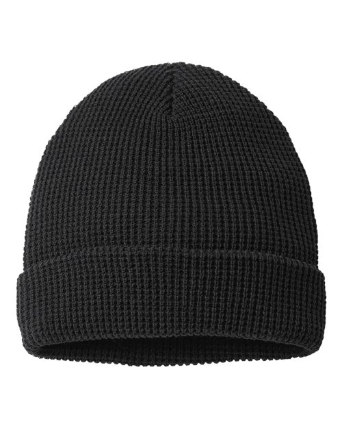 Richardson 146R — Waffle Cuffed Beanie — Black