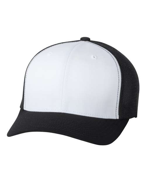 Flexfit 6511 — Trucker Cap — Black/ White/ Black