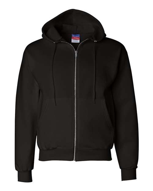Champion S800 — Unisex Powerblend® Full-Zip Hooded Sweatshirt — Black