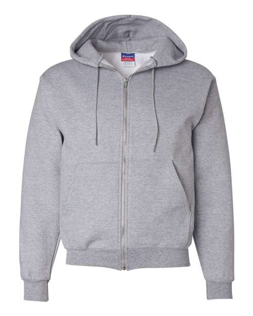 Champion S800 — Unisex Powerblend® Full-Zip Hooded Sweatshirt — Light Steel