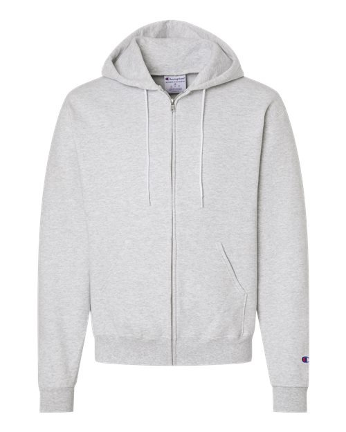 Champion S800 — Unisex Powerblend® Full-Zip Hooded Sweatshirt — Silver Grey