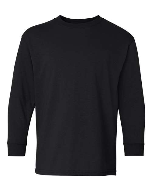 Gildan 5400B — Youth Heavy Cotton™ Long Sleeve T-Shirt — Black