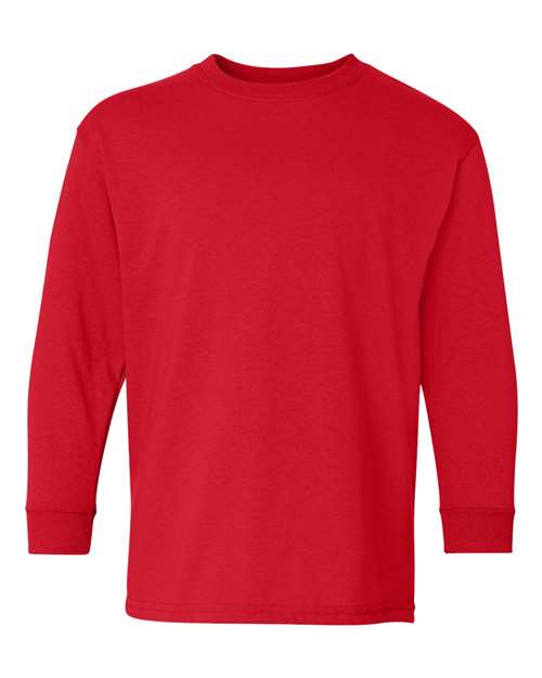 Gildan 5400B — Youth Heavy Cotton™ Long Sleeve T-Shirt — Red