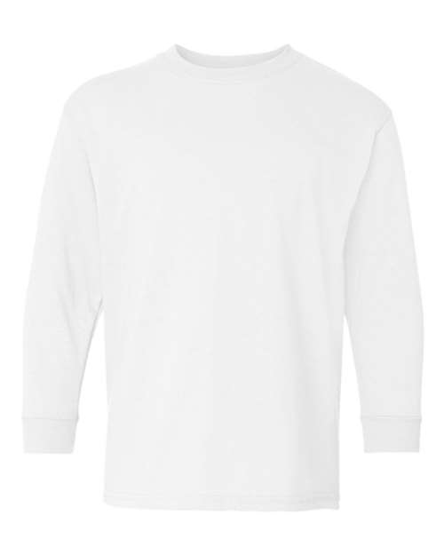 Gildan 5400B — Youth Heavy Cotton™ Long Sleeve T-Shirt — White