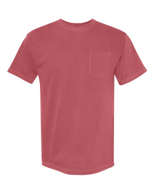 Comfort Colors 6030 — Unisex Garment-Dyed Heavyweight Pocket T-Shirt — Crimson