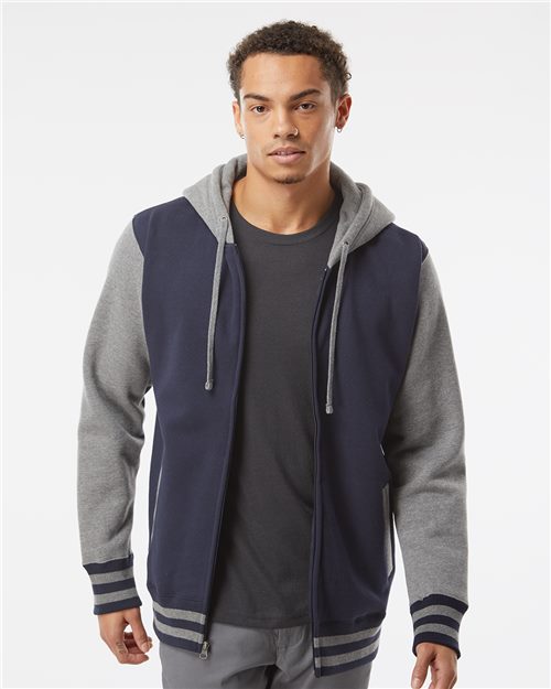 Independent Trading Co. IND45UVZ — Unisex Heavyweight Varsity Full-Zip Hooded Sweatshirt — main view