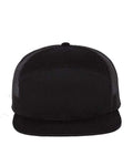 Richardson 168 — Seven-Panel Trucker Cap — Black