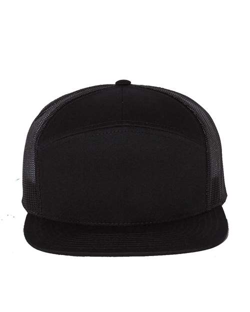 Richardson 168 — Seven-Panel Trucker Cap — Black