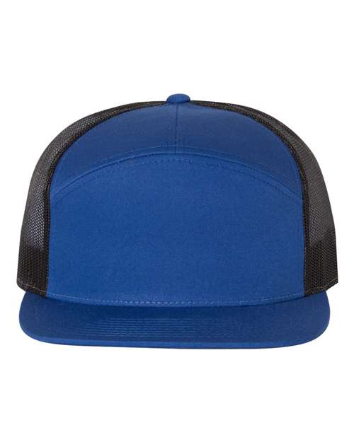 Richardson 168 — Seven-Panel Trucker Cap — Royal/ Black