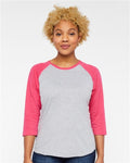 LAT 3530 — Women's Baseball Fine Jersey Three-Quarter Sleeve Tee — main view