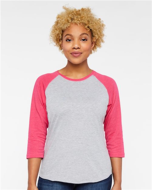LAT 3530 — Women's Baseball Fine Jersey Three-Quarter Sleeve Tee — main view