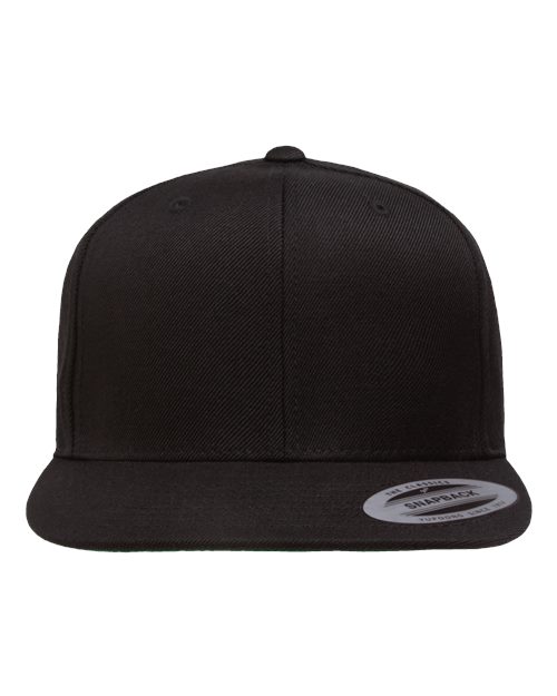 YP Classics 6089M — Premium Flat Bill Snapback Cap — Black