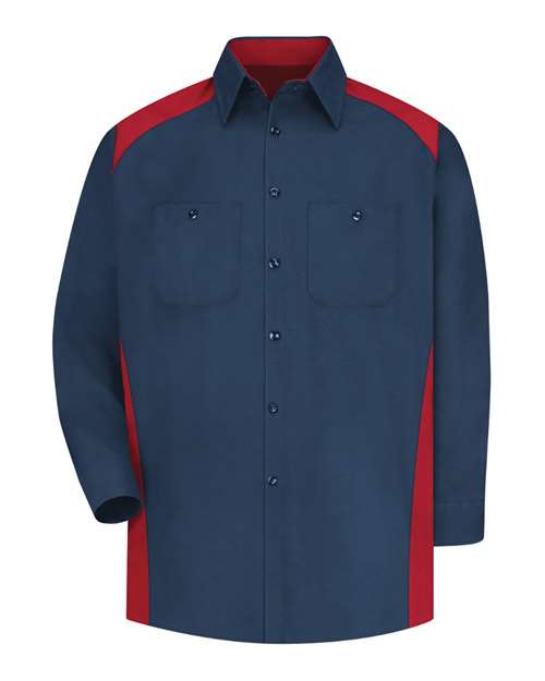 Red Kap SP18 — Men's Motorsports Shirt — Navy/ Red
