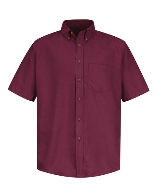 Red Kap SP80 — Men's Poplin Short Sleeve Dress Shirt — Burgundy
