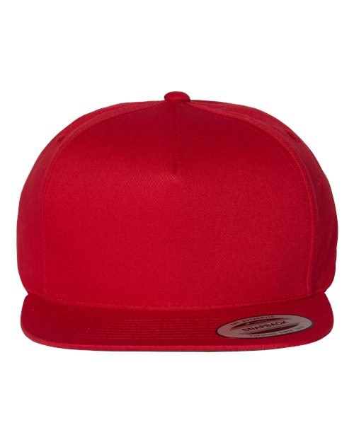 YP Classics 6007 — Five-Panel Cotton Twill Snapback Cap — Red