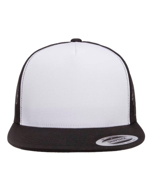 YP Classics 6006 — Classic Five-Panel Trucker Cap — Black/ White/ Black