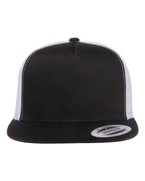 YP Classics 6006 — Classic Five-Panel Trucker Cap — Black/ White