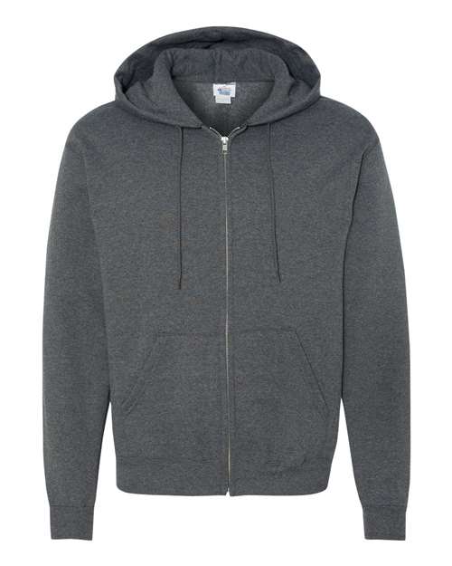 Champion S800 — Unisex Powerblend® Full-Zip Hooded Sweatshirt — Charcoal Heather