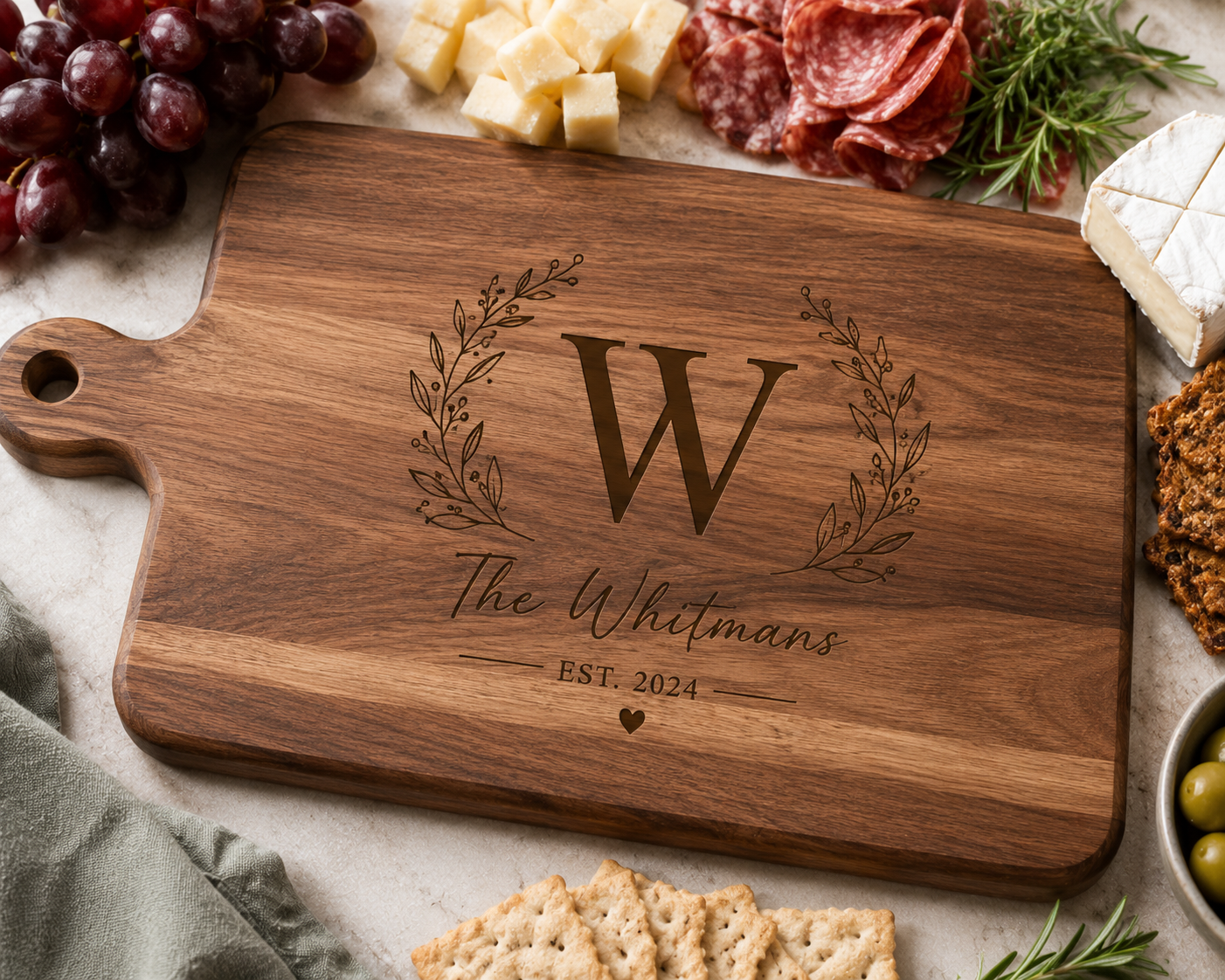 Custom Engraved Charcuterie Board | Personalized Serving Board | Wedding & Housewarming Gift