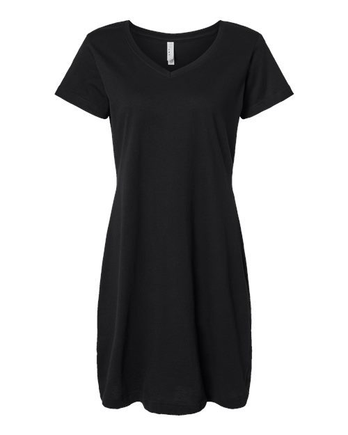 LAT 3522 — Women's Fine Jersey V-Neck Coverup — Black