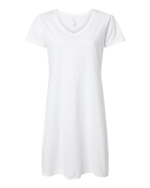 LAT 3522 — Women's Fine Jersey V-Neck Coverup — White