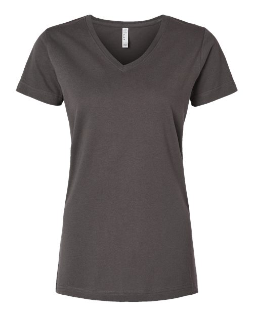 LAT 3507 — Women's Fine Jersey V-Neck Tee — Charcoal