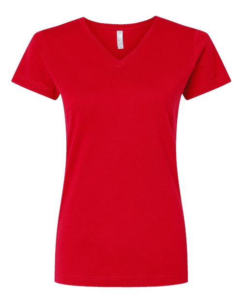 LAT 3507 — Women's Fine Jersey V-Neck Tee — Red