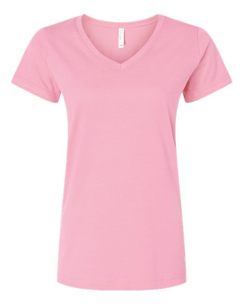 LAT 3507 — Women's Fine Jersey V-Neck Tee — Pink
