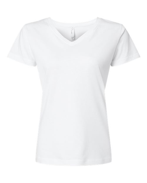 LAT 3507 — Women's Fine Jersey V-Neck Tee — White
