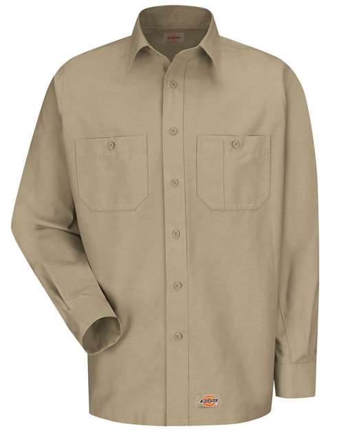 Dickies WS10 — Men's Long Sleeve Work Shirt — Khaki
