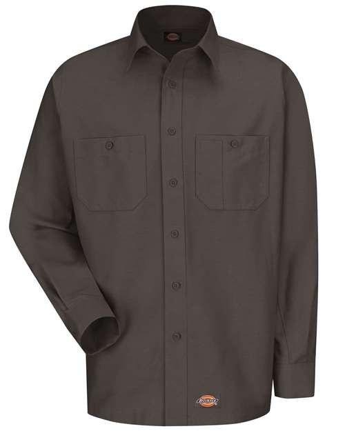Dickies WS10T — Men's Tall Long Sleeve Work Shirt — Charcoal