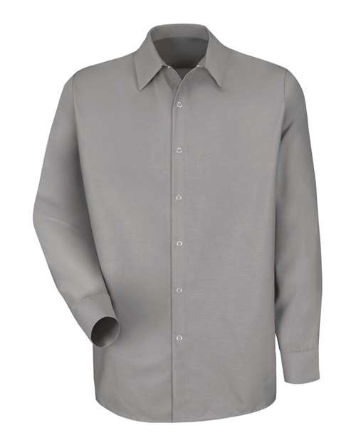 Red Kap SP16 — Men's Specialized Pocketless Poplin Long Sleeve Work Shirt — Light Grey